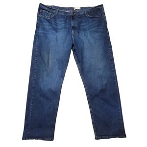 Wrangler Relaxed Fit Jeans Men's 44x30 Straight Leg Denim Medium Wash